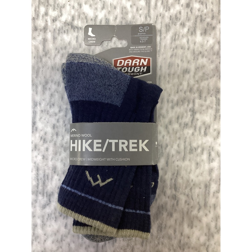 Darn Tough Vermont Womens Hike Trek Merino Wool Micro Crew Socks Eclipse S 1903